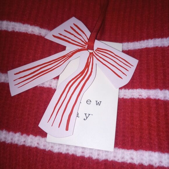 A New Day Red White Striped Apres Sweater Size 2X NWT P2P 27 - Picture 2 of 5